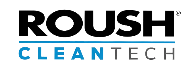 ROUSH CleanTech logo in black and blue