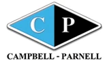 Campbell-Parnell logo with blue and black diamond-shaped emblem and company name