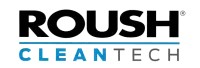ROUSH CleanTech logo in black and blue