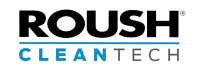 ROUSH CleanTech logo in black and blue